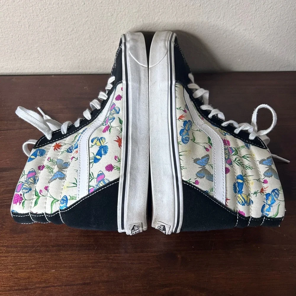 Vans Sneakers Men 11 Women 12.5‎ Sk8 Hi Butterfly Floral Marshmallow High Top